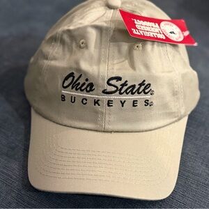 NWT Ohio State Buckeyes Tan Cap with Velcro back sizing
